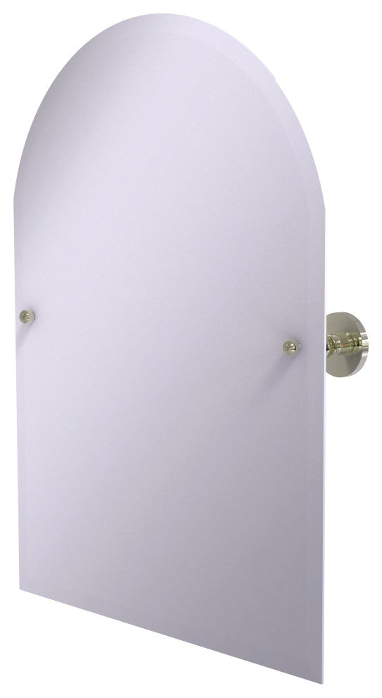 Prestige Skyline Frameless Arch Beveled Edge Tilt Mirror, Polished Nickel