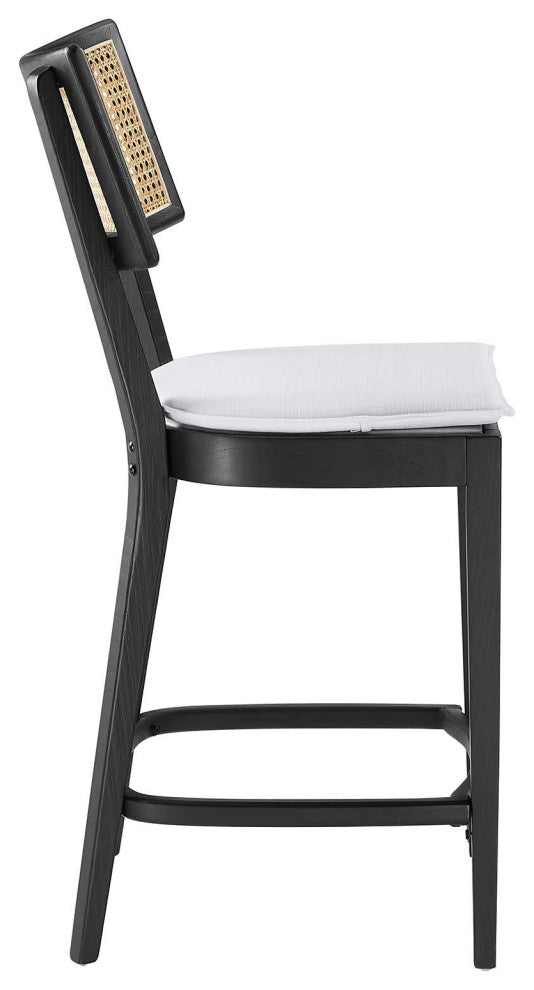 Caledonia Wood Counter Stools - Set of 2 in Black White