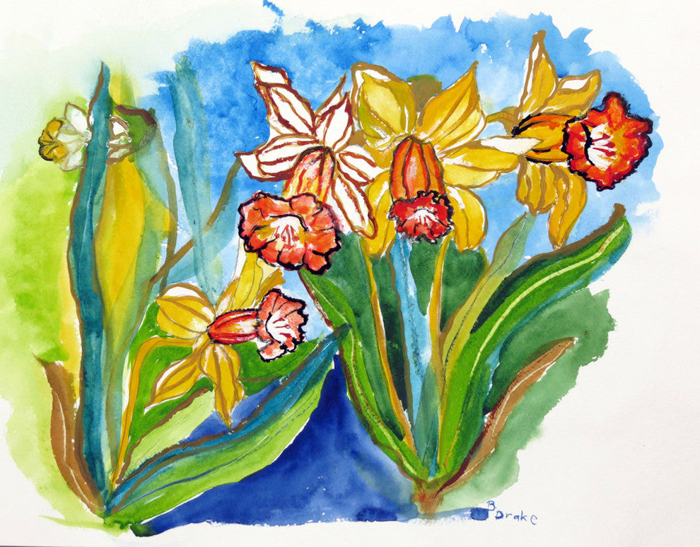 Betsy Drake Daffodils Outdoor Wall Hanging 24x30