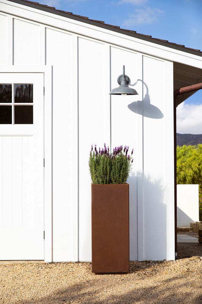 Metallic Series Corten Steel Pedestal Planter, Tall