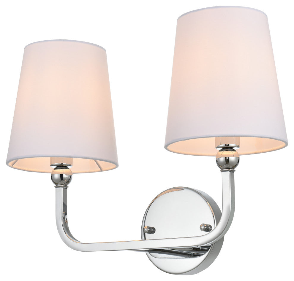 2 Light Chrome And Clear Bath Sconce