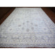 Chrome Gray Wool Hand Knotted White Wash Peshawar Oversized Rug, 11'10"x16'3"