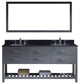 Virtu Caroline Estate 72" Double Bathroom Vanity, Gray, Faucet and Mirror
