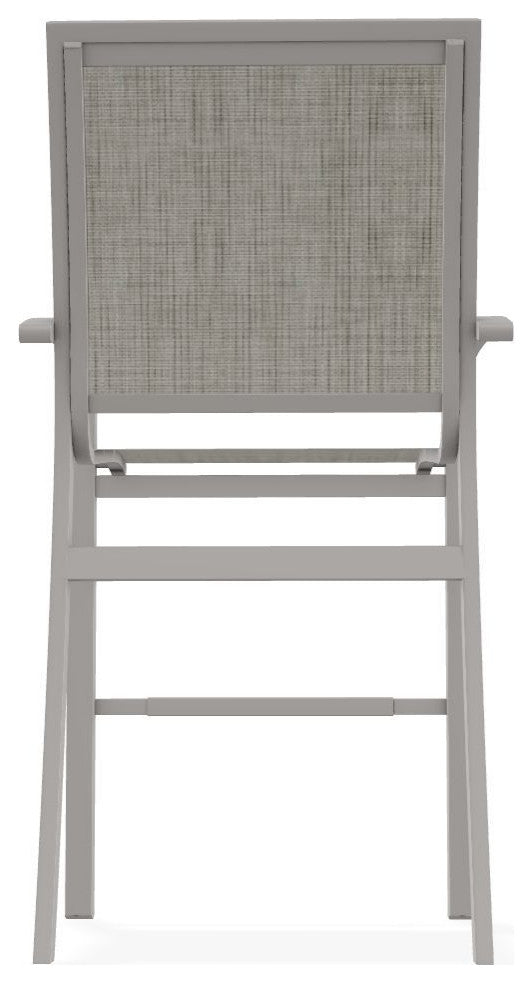 Kendall Sling Bar Height Stackable Outdoor Stool, Smoke/Warm Gray