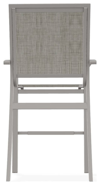 Kendall Sling Bar Height Stackable Outdoor Stool, Smoke/Warm Gray