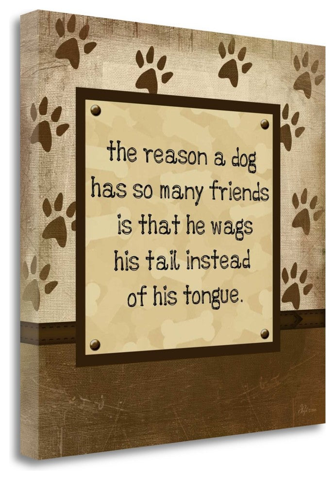 "Dog Wags Tail" By Jennifer Pugh, Giclee Print on Gallery Wrap Canvas