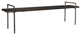 Uttermost 25379 Chandos 76"W Iron Framed Lodge Style Bench - Dark Gray