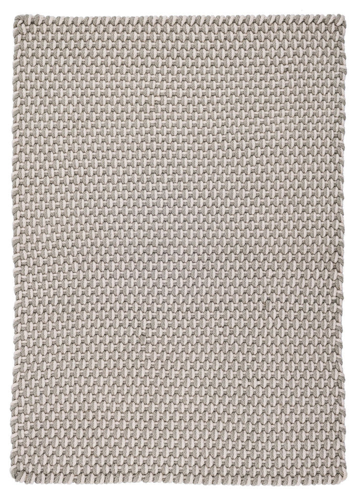 Dash & Albert Two-Tone Rope Platinum/Ivory Indoor/Outdoor Rug, Grey, 2'6" x 12'