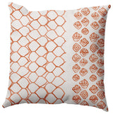 Honeycomb Split Rug Outdoor Pillow, Orange, 14"x20"