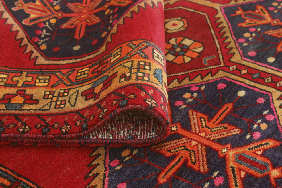 Fine Vintage Distressed Ghafaar Red/Beige Runner, 4'1x10'2