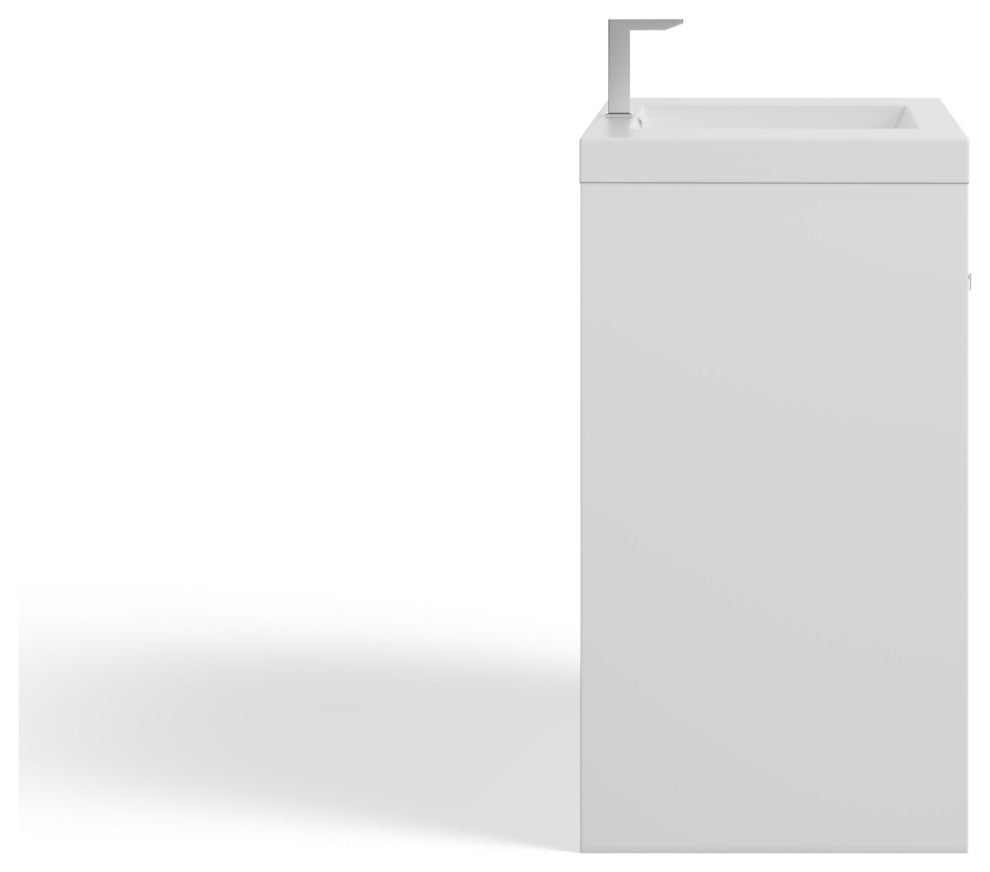 The Ashland Bathroom Vanity, White, 36", Single Sink, Freestanding