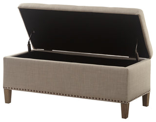 Madison Park Shandra II Tufted Top Soft Close Storage Bench, Natural