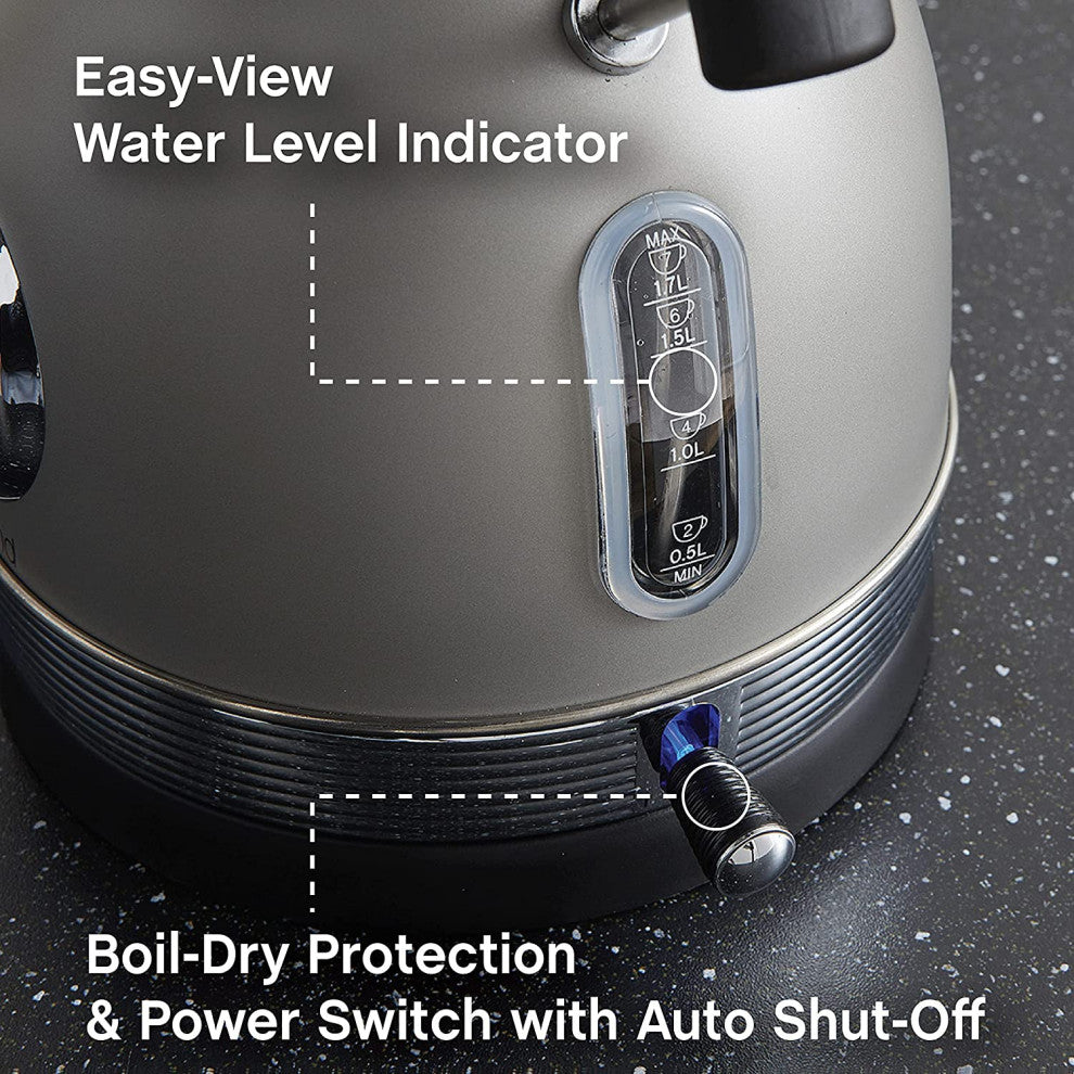 West Bend Electric Kettle Retro-Styled Stainless Steel 1500 Watts with Auto-Shu