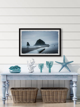"Reflective Beach" Framed Painting Print, 12x8