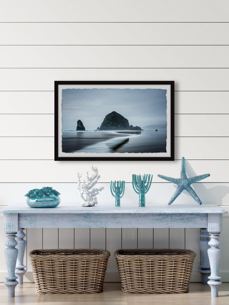 "Reflective Beach" Framed Painting Print, 12x8