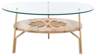 Rory Round Coffee Table Natural Brass