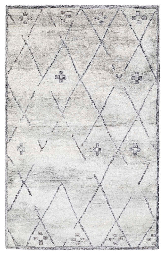 Meher Diamond Area Rug, Charcoal, 2'x3'