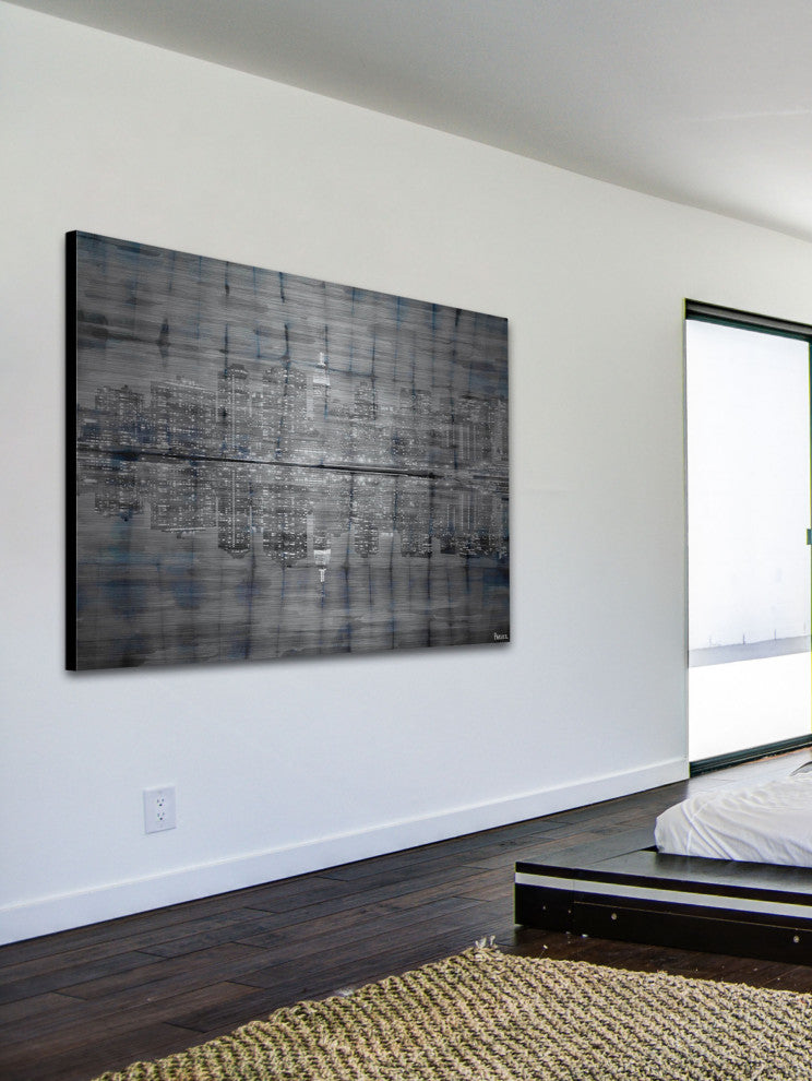 "Night Lights" Print on Brushed Aluminum, 36"x24"