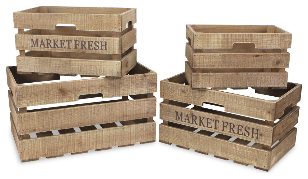 4-Piece "Market Fresh" Crate Set