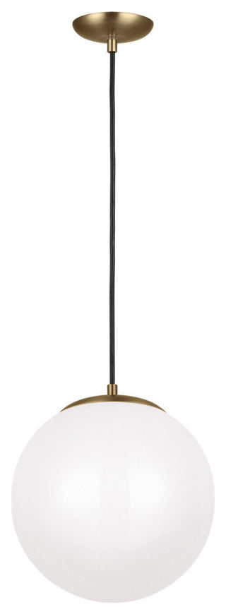 Leo - Hanging Globe LED Pendant, Satin Brass