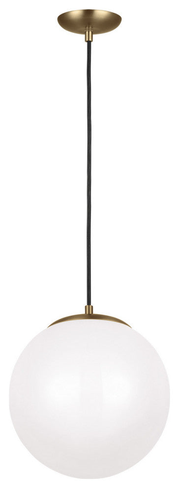 Leo - Hanging Globe LED Pendant, Satin Brass