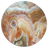 Strips And Ovals On Agate, Abstract Round Wall Art, 36"