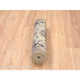 Beige Antiqued Heriz Re-Creation Soft Wool Hand Knotted Runner Rug, 2'7" x 10'3"