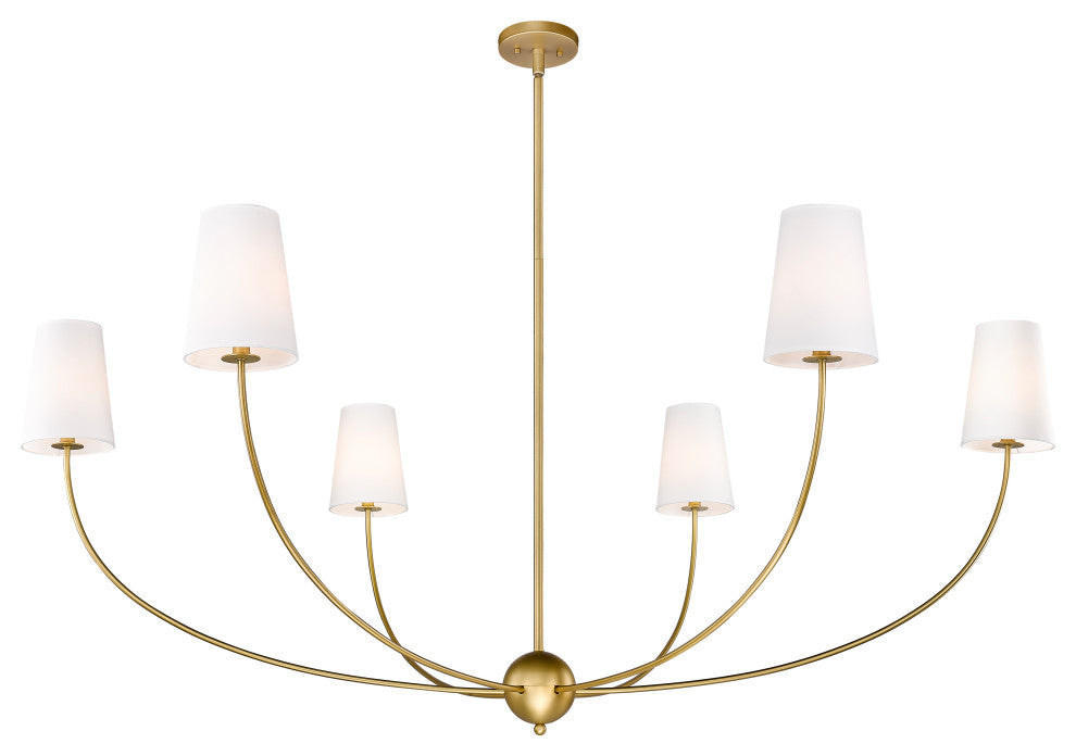 Z-LITE 6-Light Chandelier, Rubbed Brass