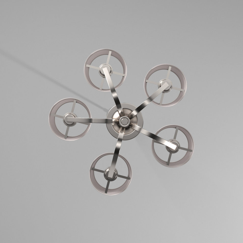 Studio 5-Light Chandelier, Satin Platinum