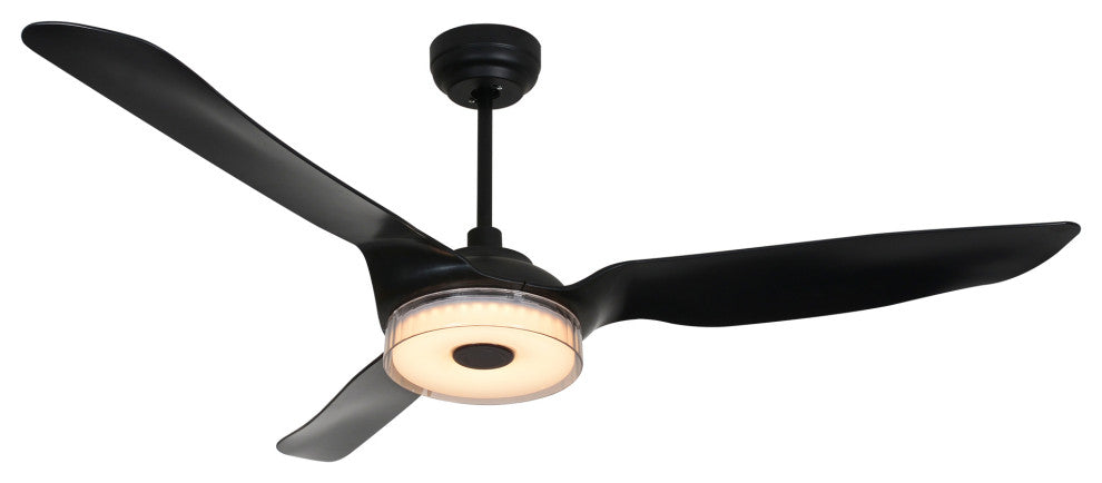 Carro Smart Voice Control Ceiling Fan with Dim LED Light and Remote 10-speed, Black, 60 in