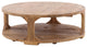 Salvaged Natural Elm Round Coffee Table