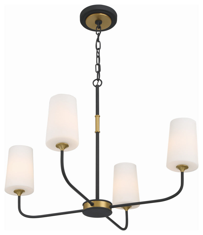 Niles 4-Light Black Forged/Modern Gold Chandelier