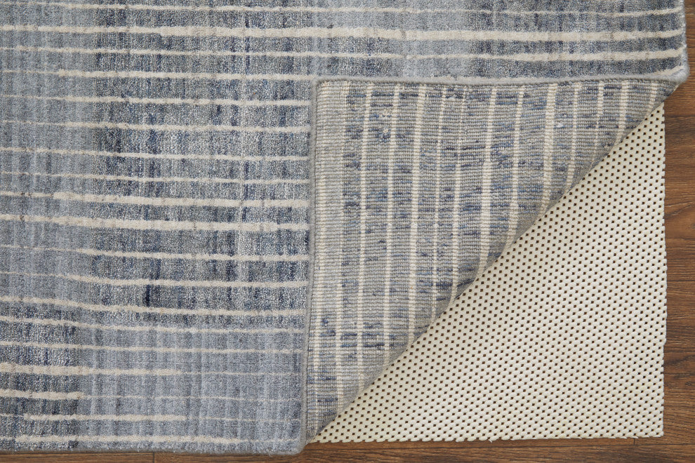 Kinton Modern Abstract, Blue/Ivory/Gray, 5'x8' Area Rug