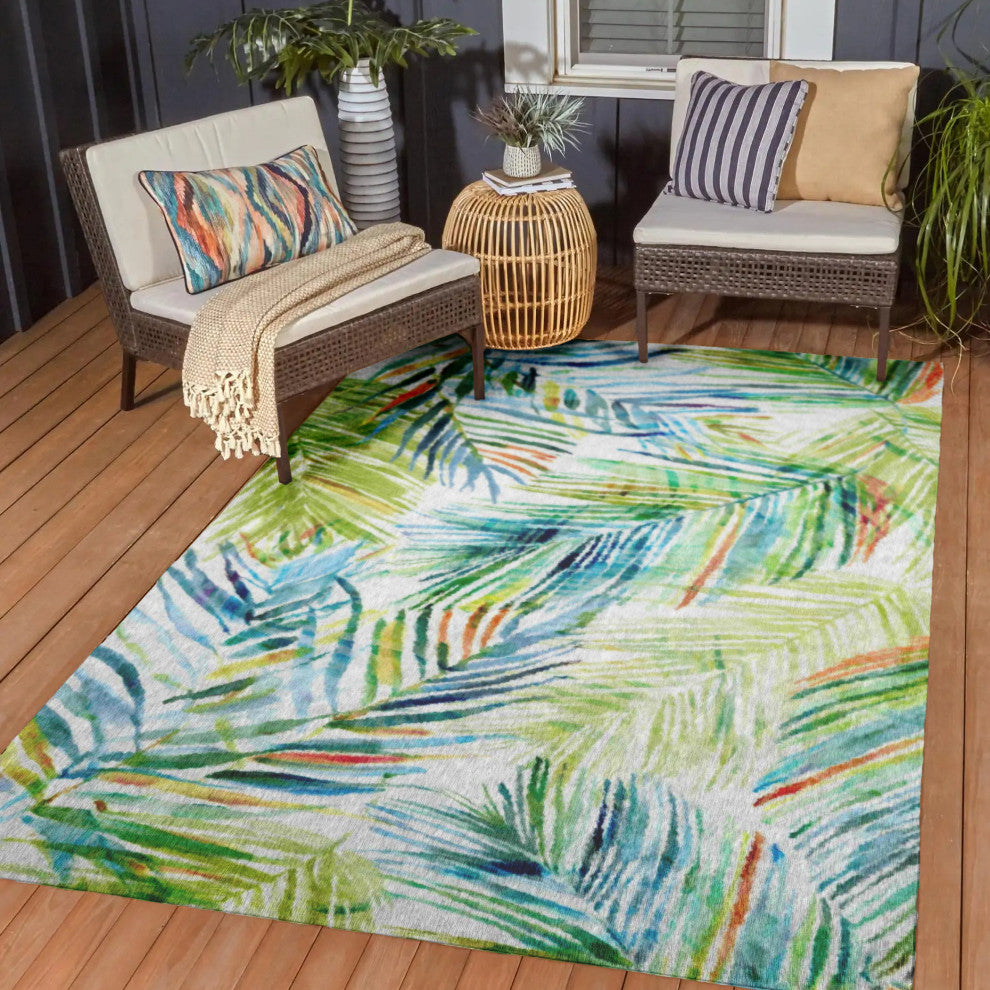 Indoor/Outdoor Tropics TC4 Meadow Machine Washable 5' x 7'6" Rug
