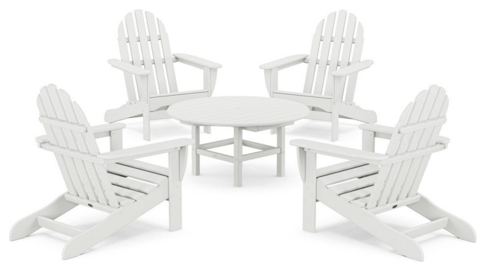 Classic Adirondack 5-Piece Conversation Set, White