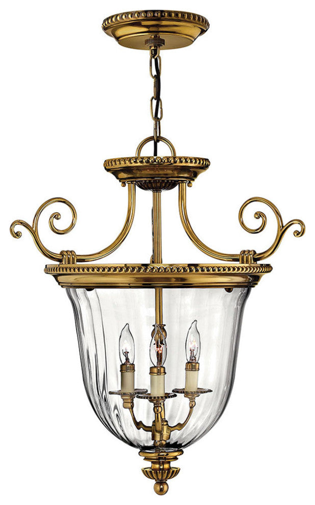Hinkley Cambridge Small Convertible Pendant, Burnished Brass