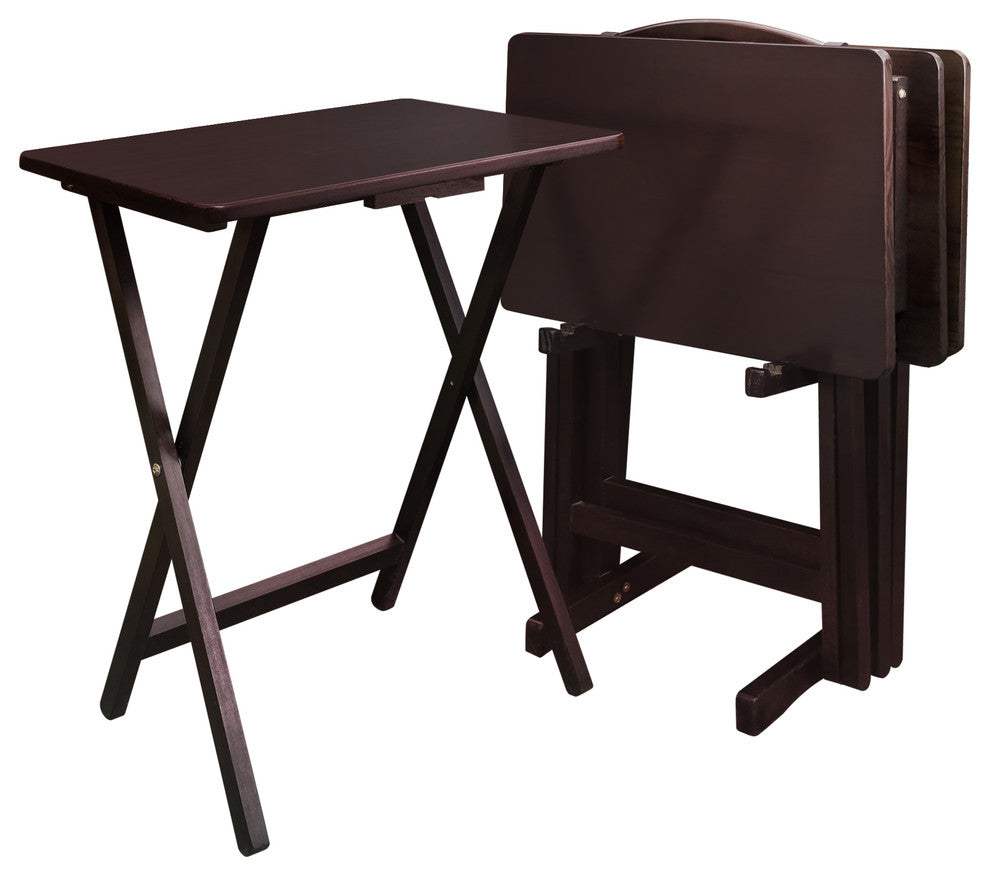 05pcs Tray Table Set-Espresso