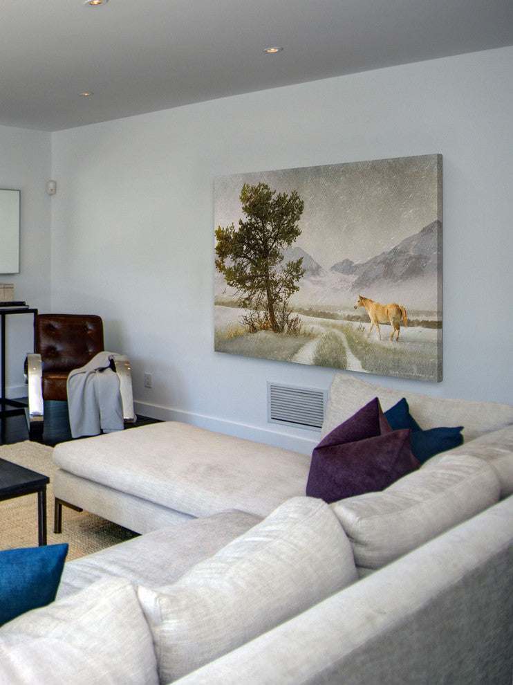 "Lonely Horse" Painting Print on Canvas by Chris Vest