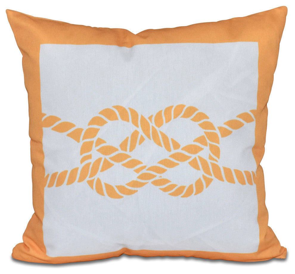 Nautical Knot, Geometric Print Pillow, Yellow, 18"x18"