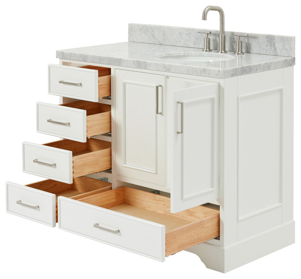 Ariel Stafford 43" Single Right Offset Oval Sink Bathroom Vanity