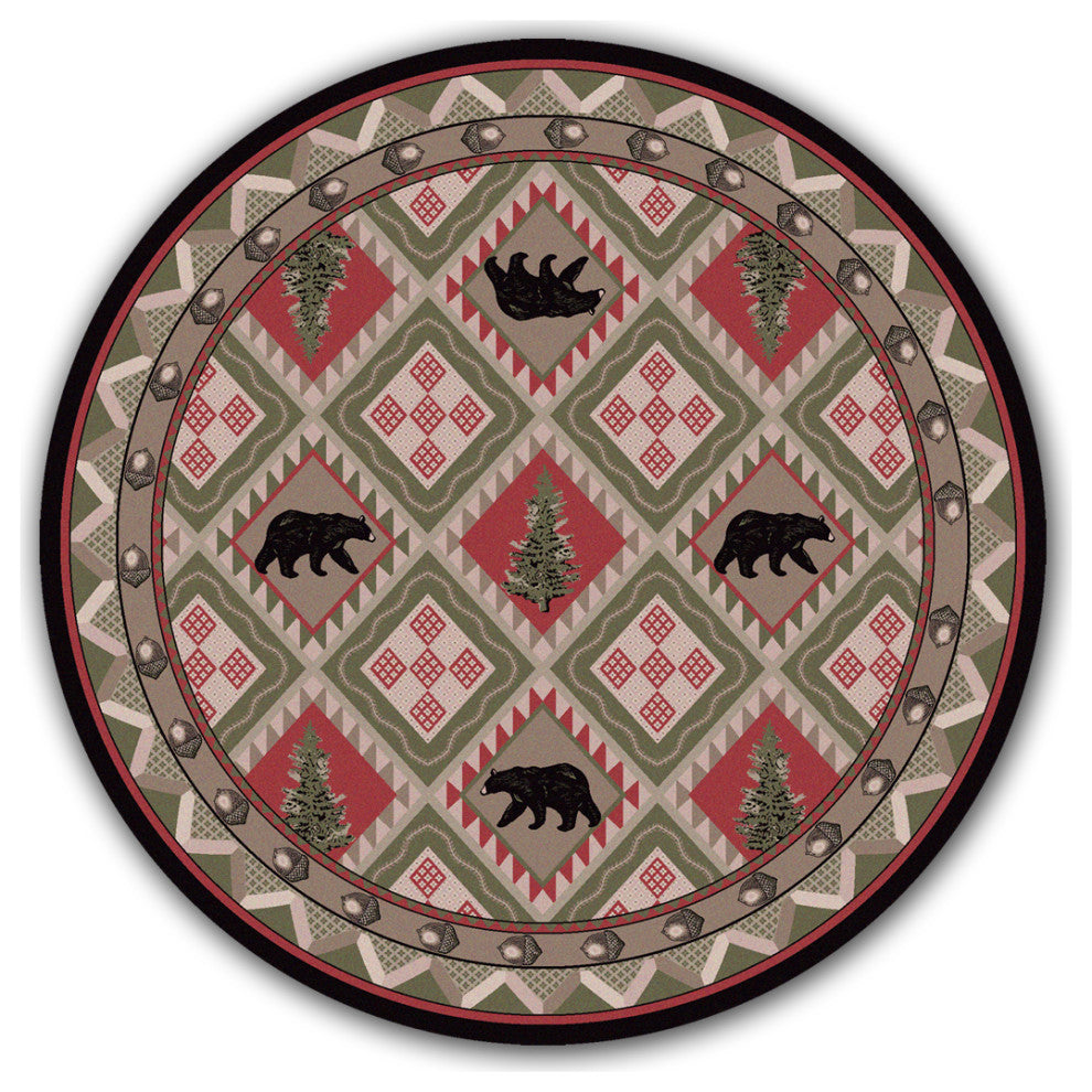 Quilted Forest, Green, 8' Round
