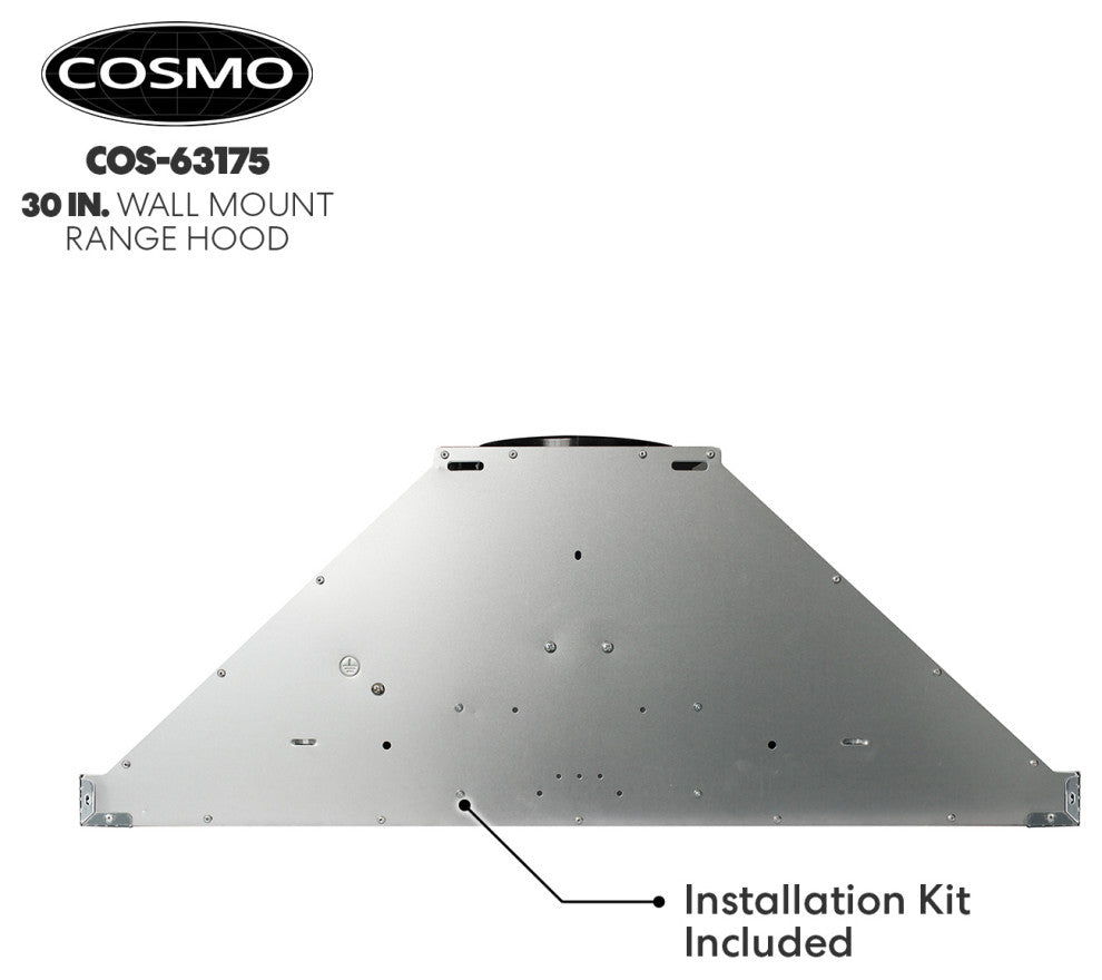 Cosmo Wall-Mount Range Hood, 30"