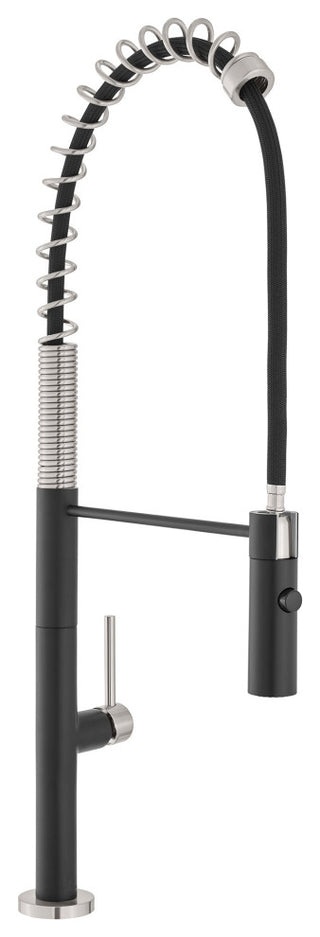 Chalet Single Handle, Pull-Down Kitchen Faucet, Brushed Nickel and Black