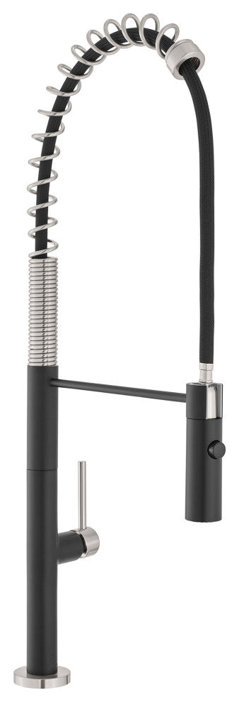 Chalet Single Handle, Pull-Down Kitchen Faucet, Brushed Nickel and Black