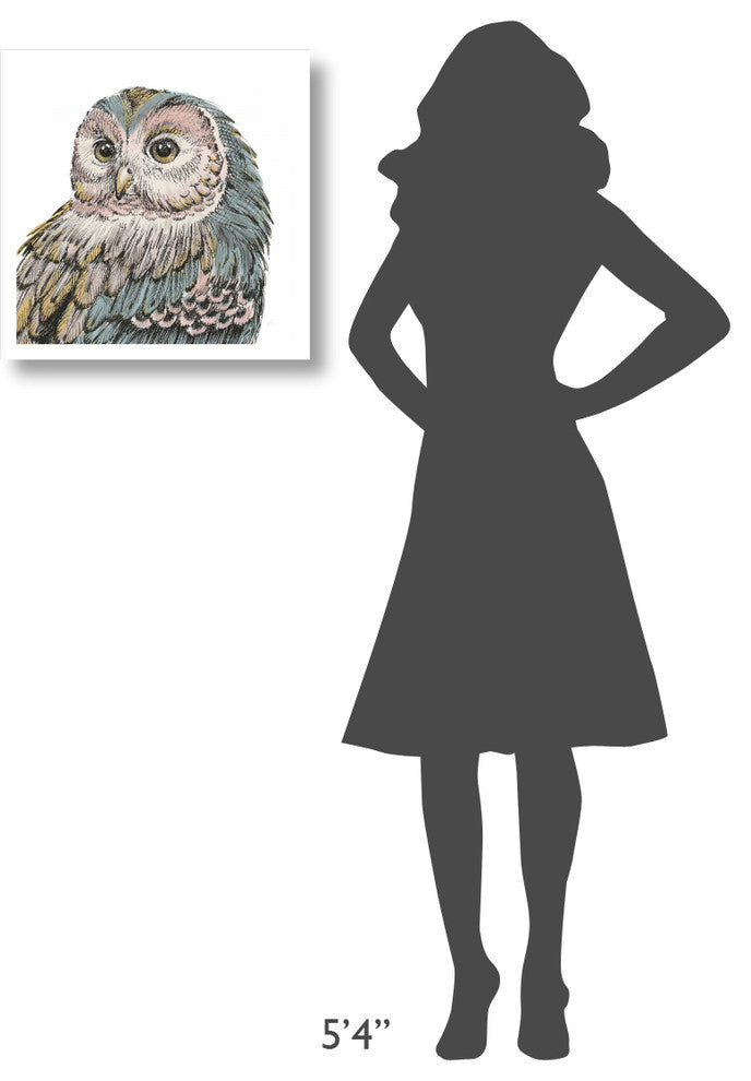 "Beautiful Owls I Pastel Crop" Digital Paper Print by Daphne Brissonnet, 20"x20"