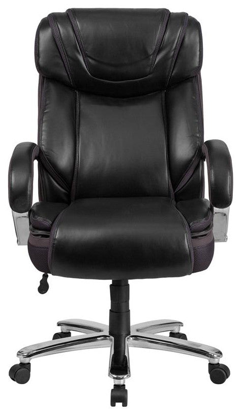 500 lb. Capacity Big and Tall Leather Executive Swivel Office Chair-Black