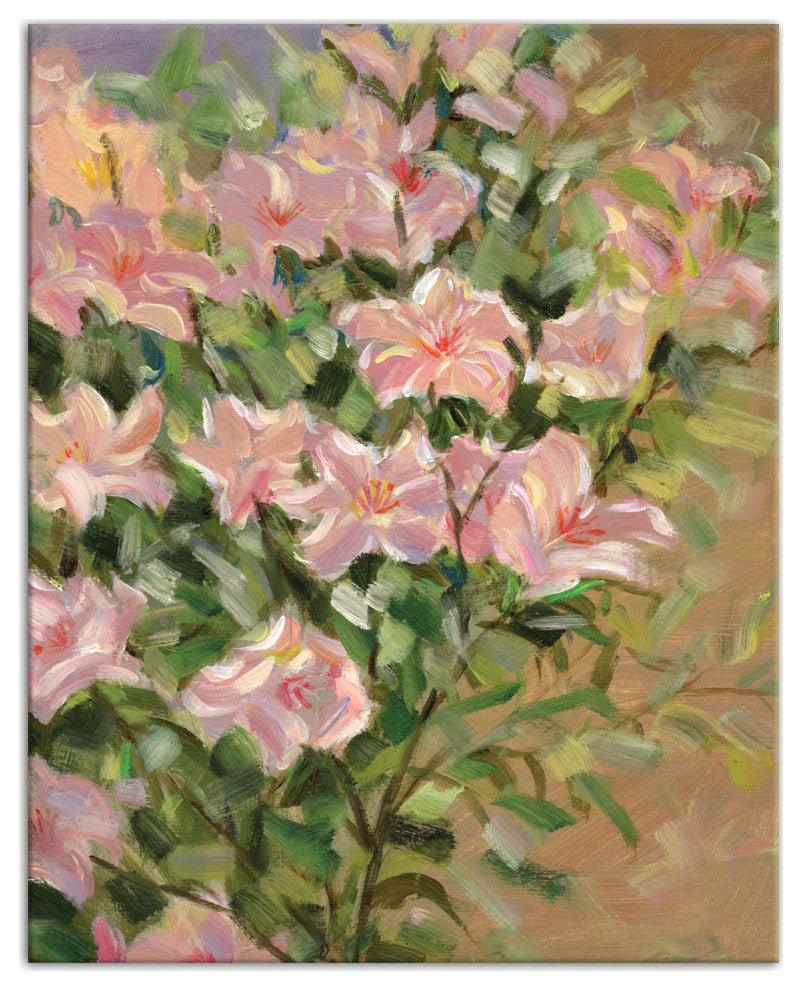 Pink Florals With Greenery 24 x 30 Canvas Wall Art