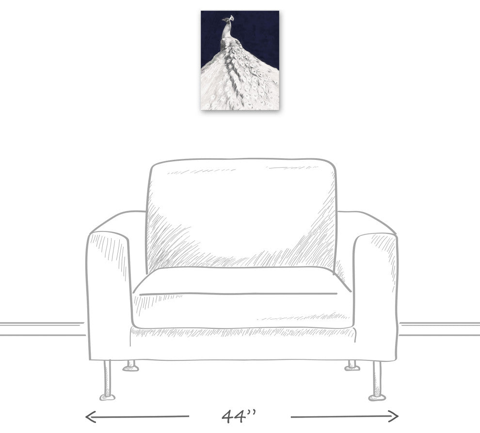 Glorious White Peacock 11x14 Canvas Wall Art