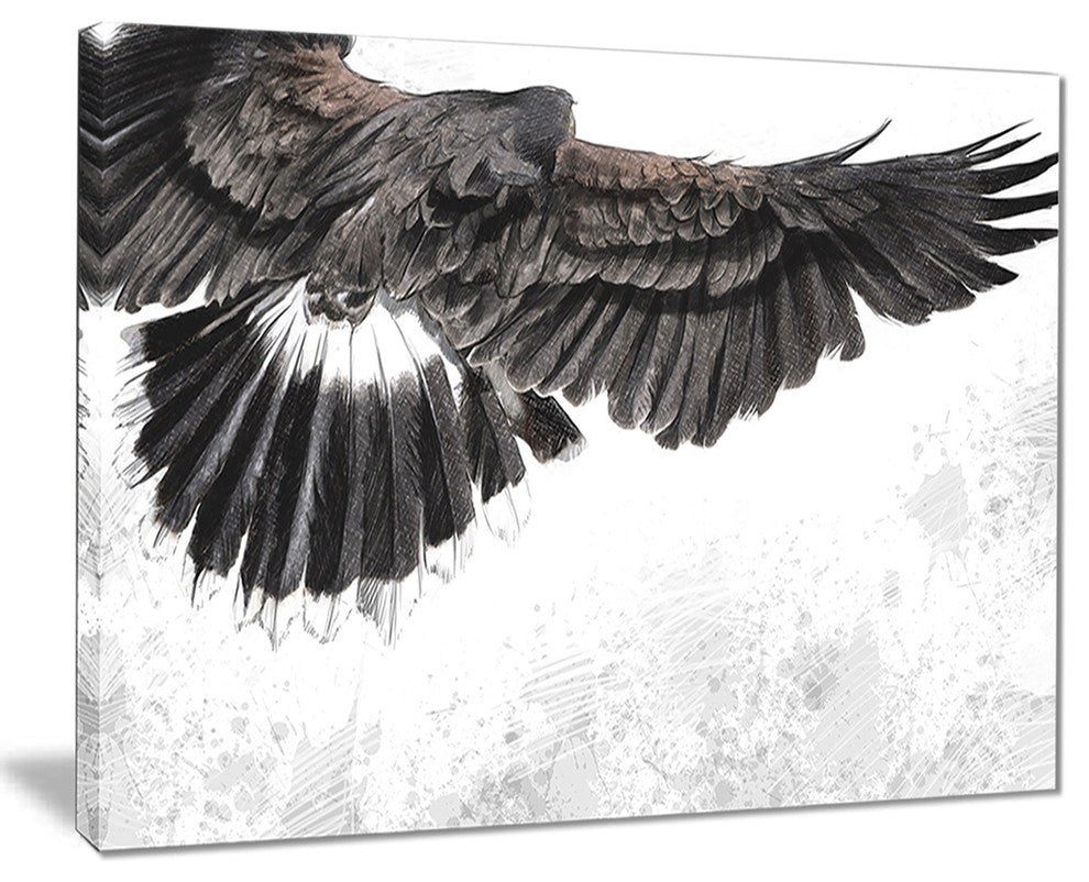 "Low-flying Eagle Illustration" Animal Digital Art Canvas Print