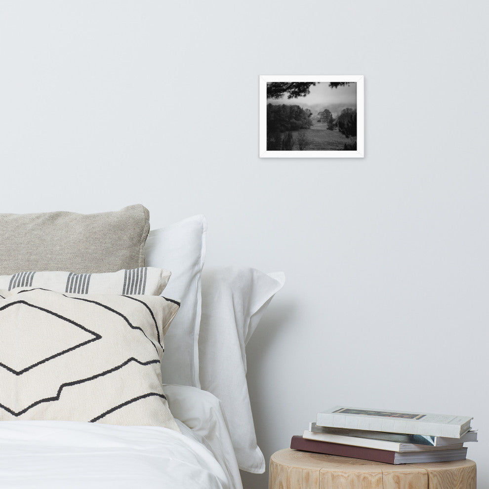 Mist of Valley Forge in Black and White Framed Photo Paper Wall Art Prints, White, 8" X 10"